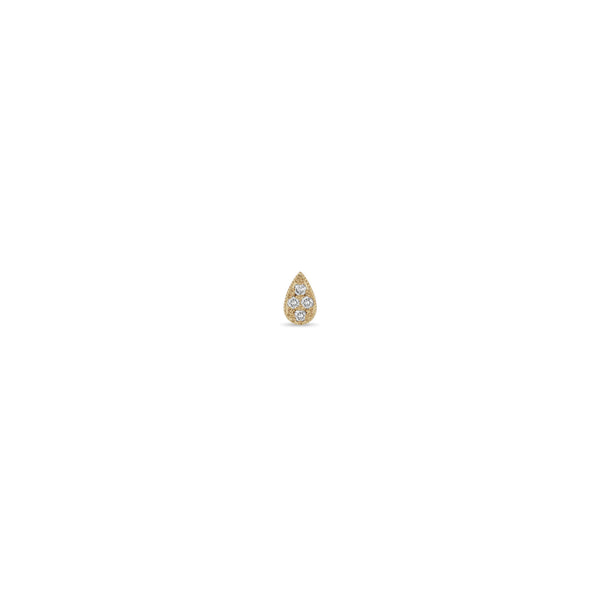 Zoë Chicco 14k Yellow Gold Itty Bitty Pavé Diamond Tear Stud Earring