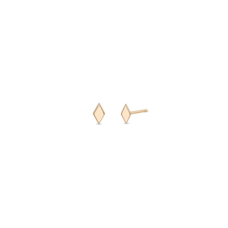 14k Rose Gold Itty Bitty Diamond Shape Stud