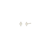 14k White Gold Itty Bitty Diamond Shape Stud