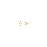 14k Yellow Gold Itty Bitty Diamond Shape Stud