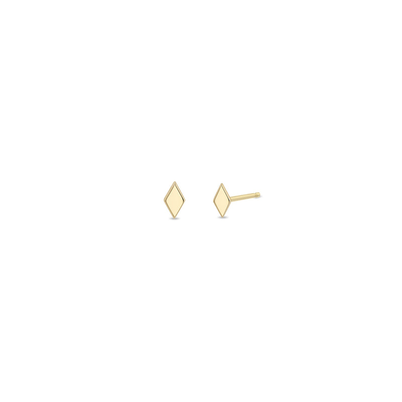 14k Yellow Gold Itty Bitty Diamond Shape Stud