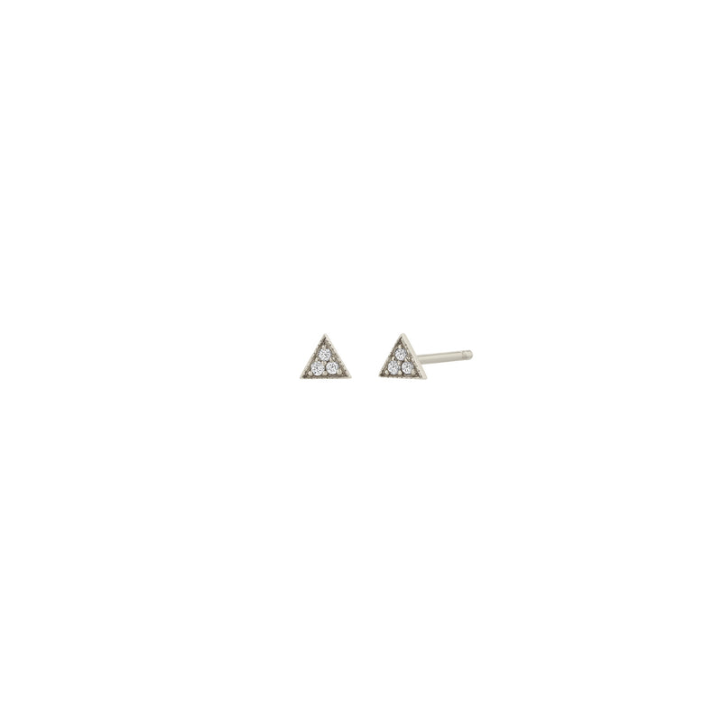 Pair of Zoë Chicco 14k Gold Itty Bitty Pavé Diamond Triangle Stud Earrings