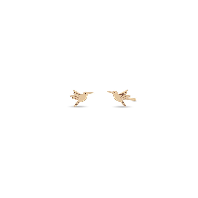 Pair of Zoë Chicco 14k Gold Itty Bitty Hummingbird Stud Earrings