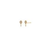 Pair of Zoë Chicco 14k Gold Itty Bitty Diamond Tennis Racket Stud Earrings