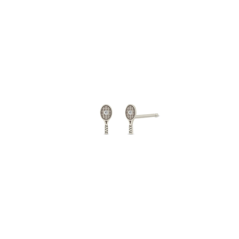 Pair of Zoë Chicco 14k Gold Itty Bitty Diamond Tennis Racket Stud Earrings