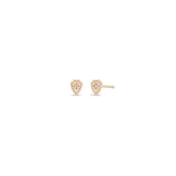 Pair of Zoë Chicco 14k Gold Itty Bitty Star Set Diamond Shield Stud Earrings