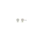 Pair of Zoë Chicco 14k Gold Itty Bitty Star Set Diamond Shield Stud Earrings