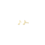 Pair of Zoë Chicco 14k Gold Itty Bitty Music Note Stud Earrings