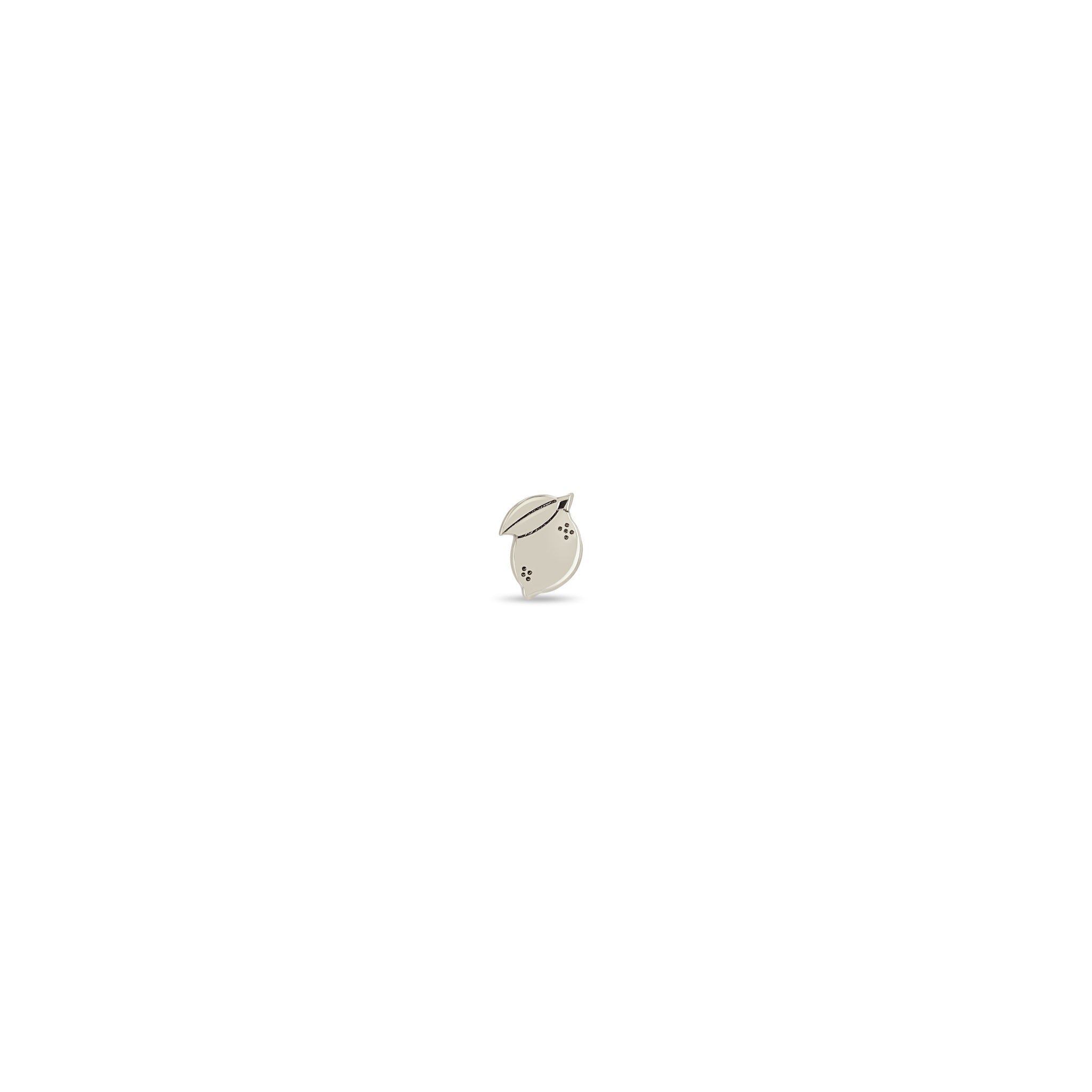 Zoe Chicco 14k white gold itty bitty lemon stud earring on a white background