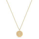 Zoë Chicco 14k Gold Pavé Diamond Star Small Sunbeam Medallion Necklace