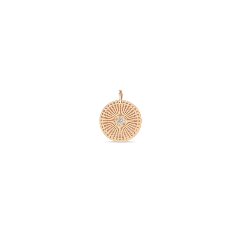 Zoë Chicco 14k Gold Pavé Diamond Star Small Sunbeam Medallion Charm Pendant