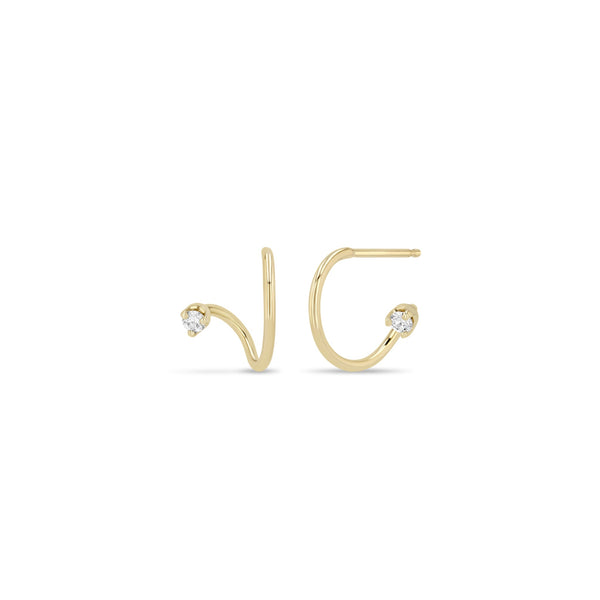 14k Wire Illusion Huggie Hoops