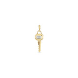 Zoë Chicco 14k Gold Emerald Cut Diamond Bezel Key Clip On Charm Pendant