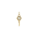 Zoë Chicco 14k Gold Diamond Hexagon Halo Key Charm Pendant