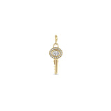 Zoë Chicco 14k Gold Oval Diamond Halo Key Clip On Charm Pendant