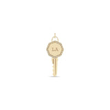 Zoë Chicco 14k Gold Los Angeles "LA" Key Charm Pendant with Diamond Border