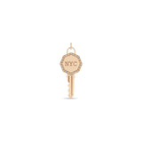 Zoë Chicco 14k Gold New York City "NYC" Key Charm Pendant with a Diamond Border