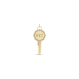 Zoë Chicco 14k Gold New York City "NYC" Key Charm Pendant with a Diamond Border