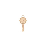 Zoë Chicco 14k Gold Los Angeles "LA" Key Charm Pendant with Line & Dot Border