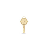 Zoë Chicco 14k Gold Los Angeles "LA" Key Charm Pendant with Line & Dot Border