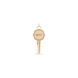 Zoë Chicco 14k Gold New York City "NYC" Key Charm Pendant with a Line & Dot Border