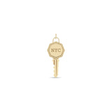 Zoë Chicco 14k Gold New York City "NYC" Key Charm Pendant with a Line & Dot Border
