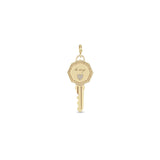 Zoë Chicco 14k Gold Pavé Diamond Key to my Heart Clip On Charm Pendant with Dot Border