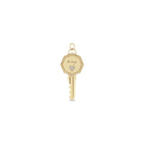 Zoë Chicco 14k Gold Pavé Diamond Key to my Heart Charm Pendant with Dot Border