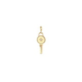 Zoë Chicco 14k Gold Star Set Diamond Key Clip On Charm Pendant