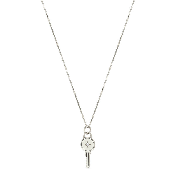 Zoë Chicco 14k Gold Star Set Diamond Key Pendant Necklace