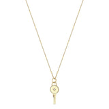 Zoë Chicco 14k Gold Star Set Diamond Key Pendant Necklace