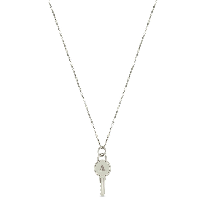 Zoë Chicco 14k Gold Engraved Initial Letter "A" Key Pendant Necklace