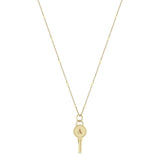 Zoë Chicco 14k Gold Engraved Initial Letter "A" Key Pendant Necklace
