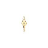 Zoë Chicco 14k Gold Star Set Diamond Key Charm Pendant