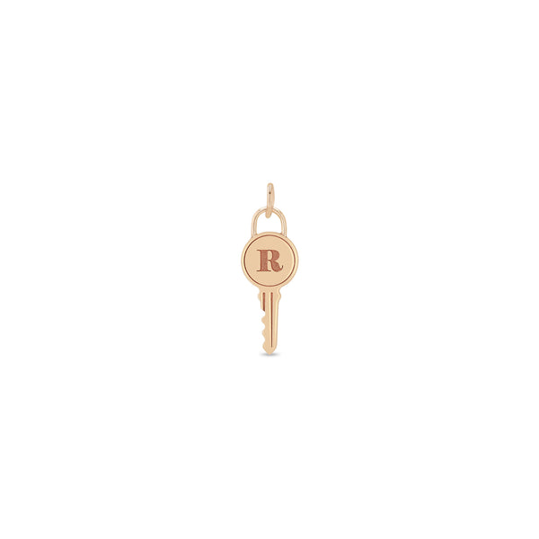Zoë Chicco 14k Gold Engraved Initial Letter "R" Key Charm Pendant