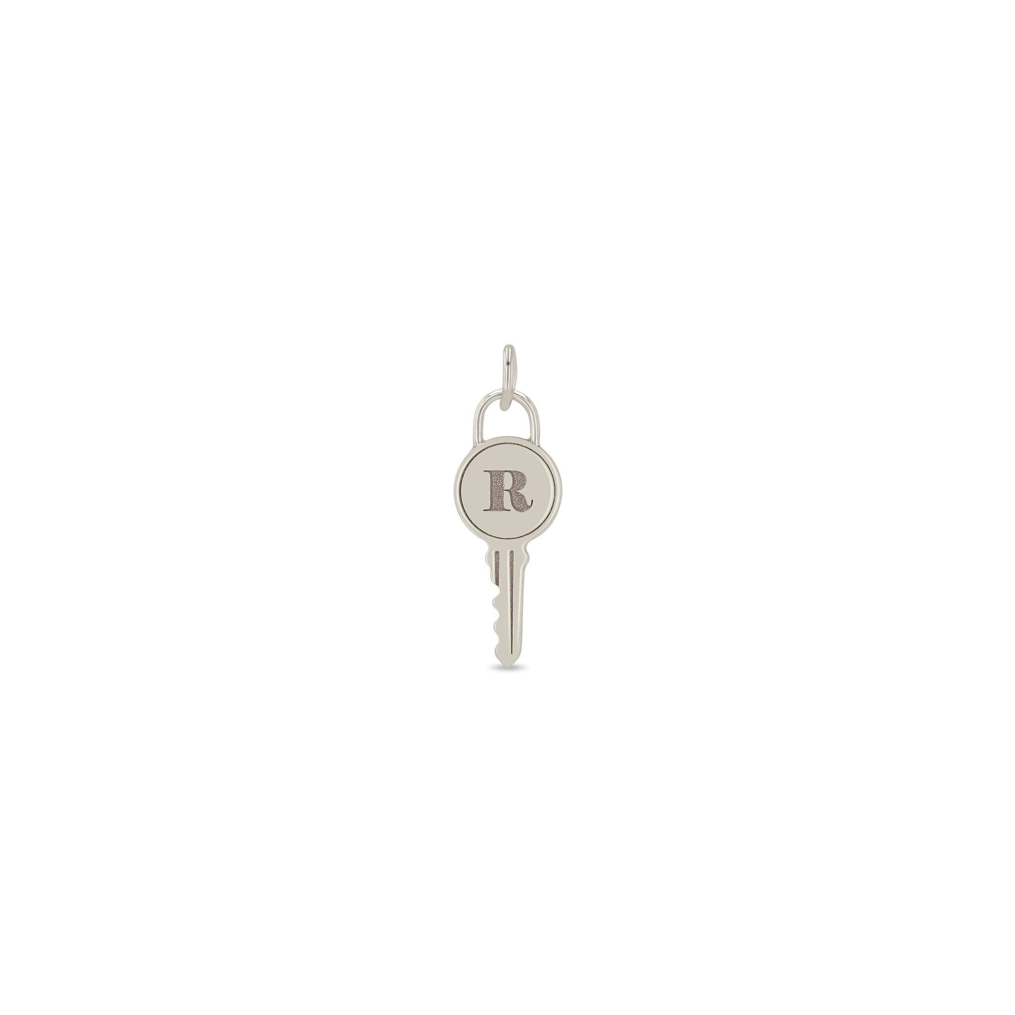 Zoë Chicco 14k Gold Engraved Initial Letter "R" Key Charm Pendant