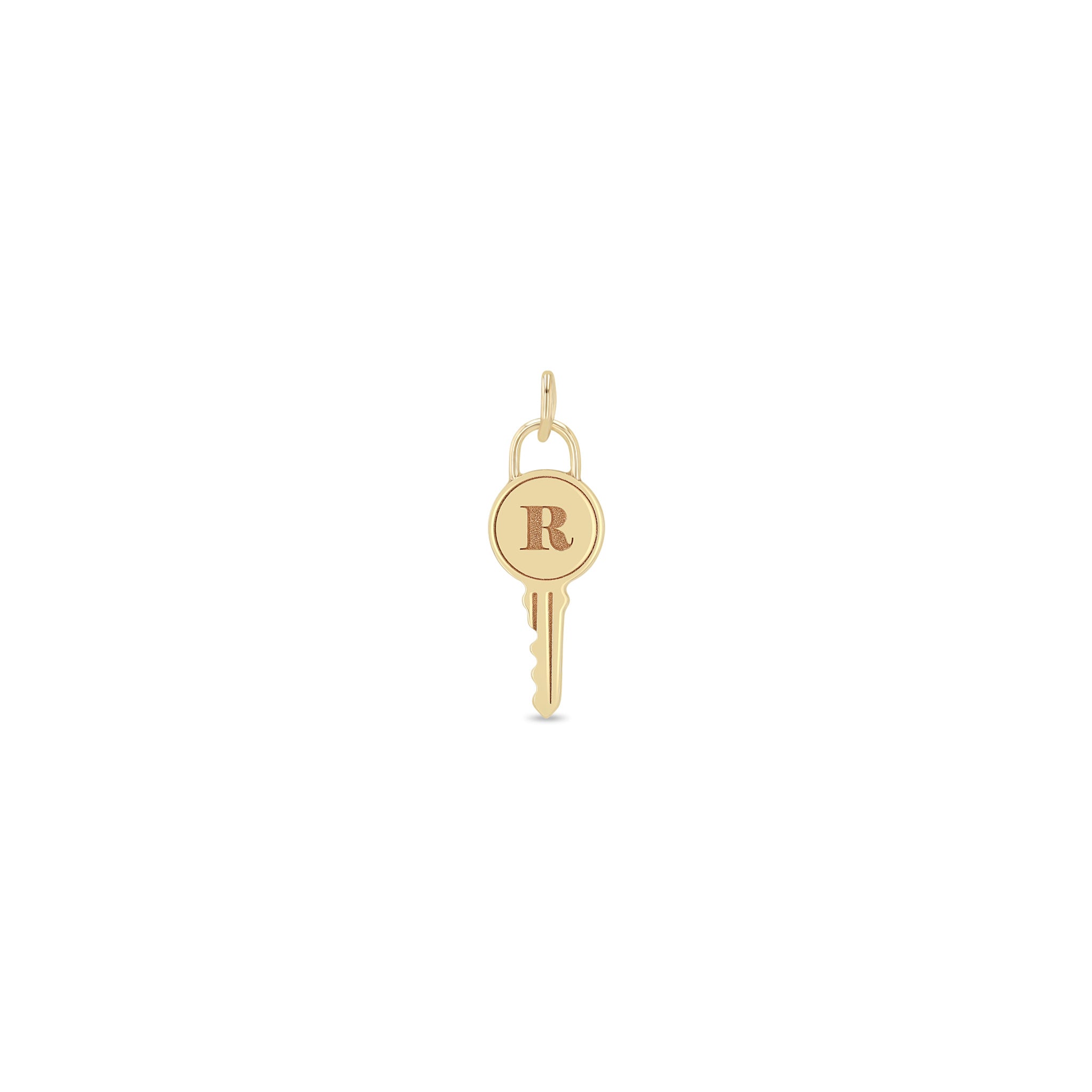 Zoë Chicco 14k Gold Engraved Initial Letter "R" Key Charm Pendant