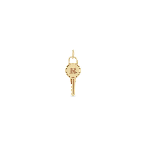 Zoë Chicco 14k Gold Engraved Initial Letter "R" Key Charm Pendant