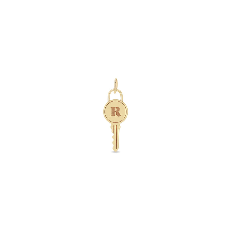 Zoë Chicco 14k Gold Engraved Initial Letter "R" Key Charm Pendant