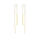 Zoe Chicco 14k gold bar and chain threader earrings on white background