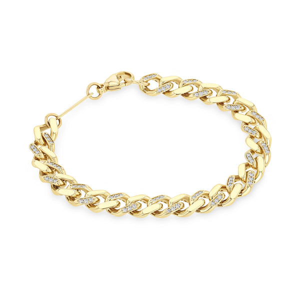 Zoë Chicco 14k Gold & Alternating Pavé Diamond Large Curb Chain Bracelet