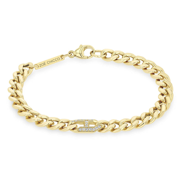 Zoë Chicco 14k Gold Pavé Diamond Mariner Link Large Curb Chain Bracelet