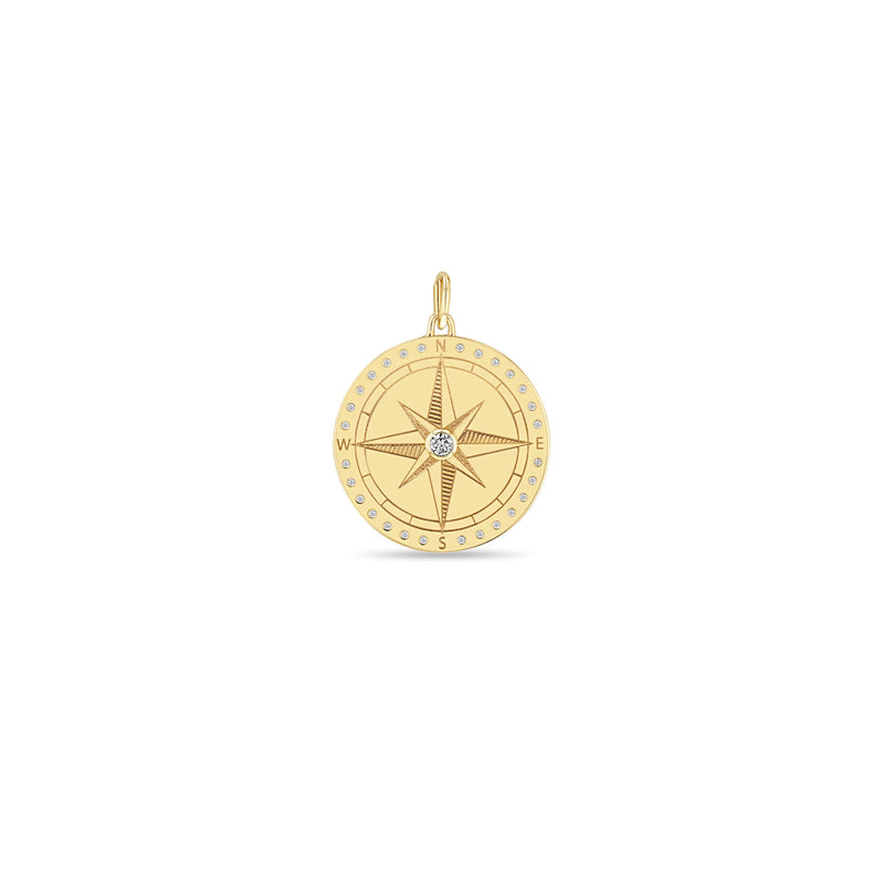 Zoë Chicco 14k Gold Large Compass Medallion Charm Pendant