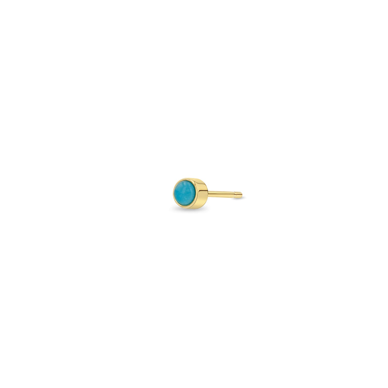 Single Zoë Chicco 14k Gold Turquoise Bezel Stud Earring