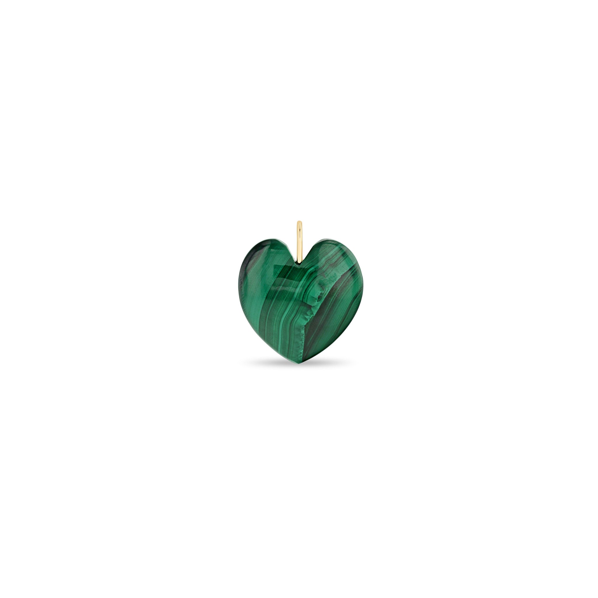 Zoë Chicco 14k Gold Large Malachite Heart Charm Pendant