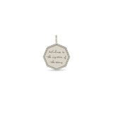 Zoë Chicco 14k Gold Large "Kindness is the signature of the strong" Pavé Diamond Octagon Mantra Clip On Charm Pendant
