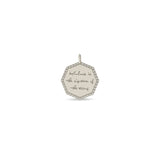 Zoë Chicco 14k Gold Large "Kindness is the signature of the strong" Pavé Diamond Octagon Mantra Charm Pendant