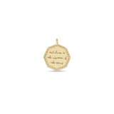 Zoë Chicco 14k Gold Large "Kindness is the signature of the strong" Octagon Mantra Charm Pendant