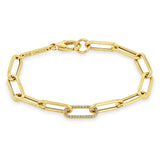 Zoë Chicco 14k Gold Single Pavé Diamond Link Large Paperclip Chain Bracelet