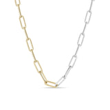 Zoë Chicco 14k Gold Two Tone Gold Large Paperclip Chain Necklace